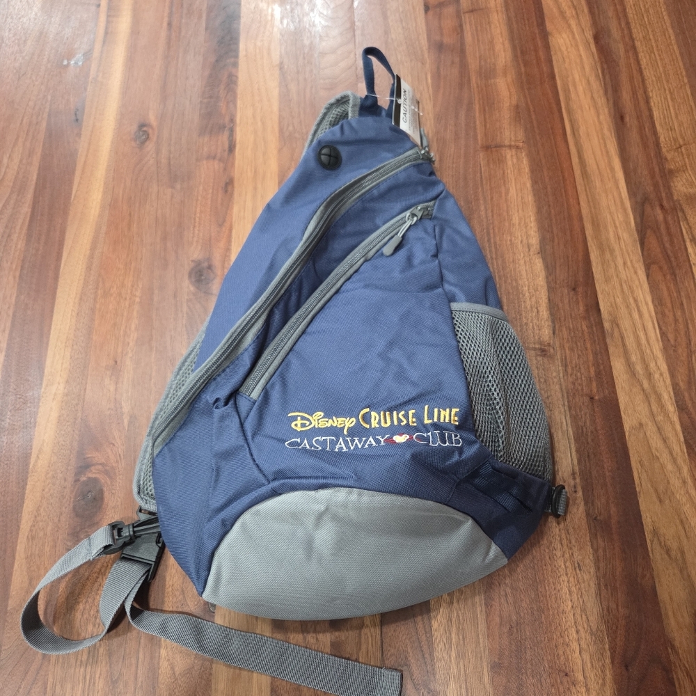 Disney Cruise Line Castaway Club Sling Bag - Blue and Gray NWT